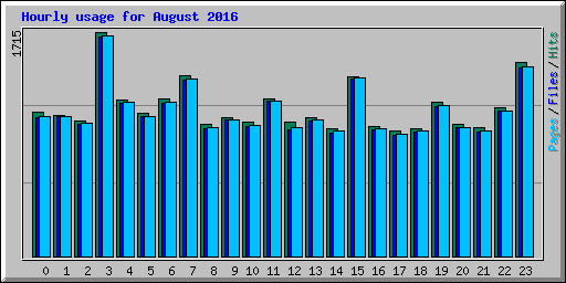 Hourly usage for August 2016