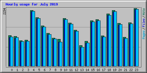 Hourly usage for July 2019