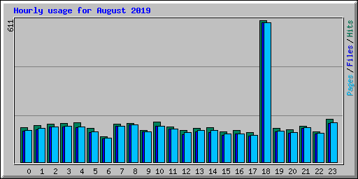 Hourly usage for August 2019